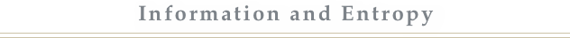 Information and Entropy￼